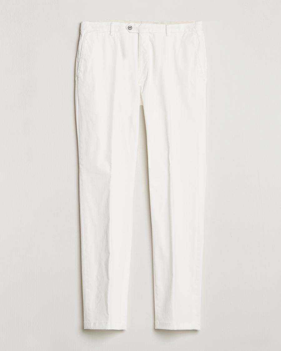 Herr | Byxor | Oscar Jacobson | Denz Casual Cotton Trousers White