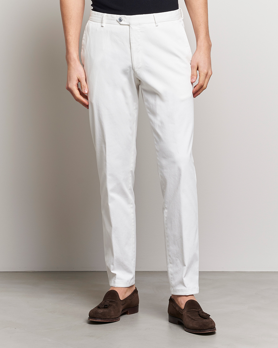 Herr | Byxor | Oscar Jacobson | Denz Casual Cotton Trousers White