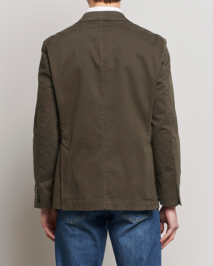 Herr | Kavajer | Oscar Jacobson | Friso Cotton Safari Blazer Dark Green