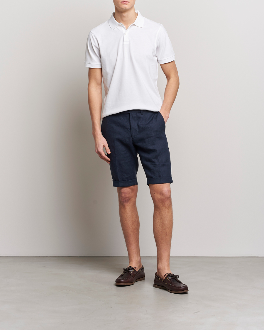 Herr | Shorts | Oscar Jacobson | Declan Linen Shorts Navy