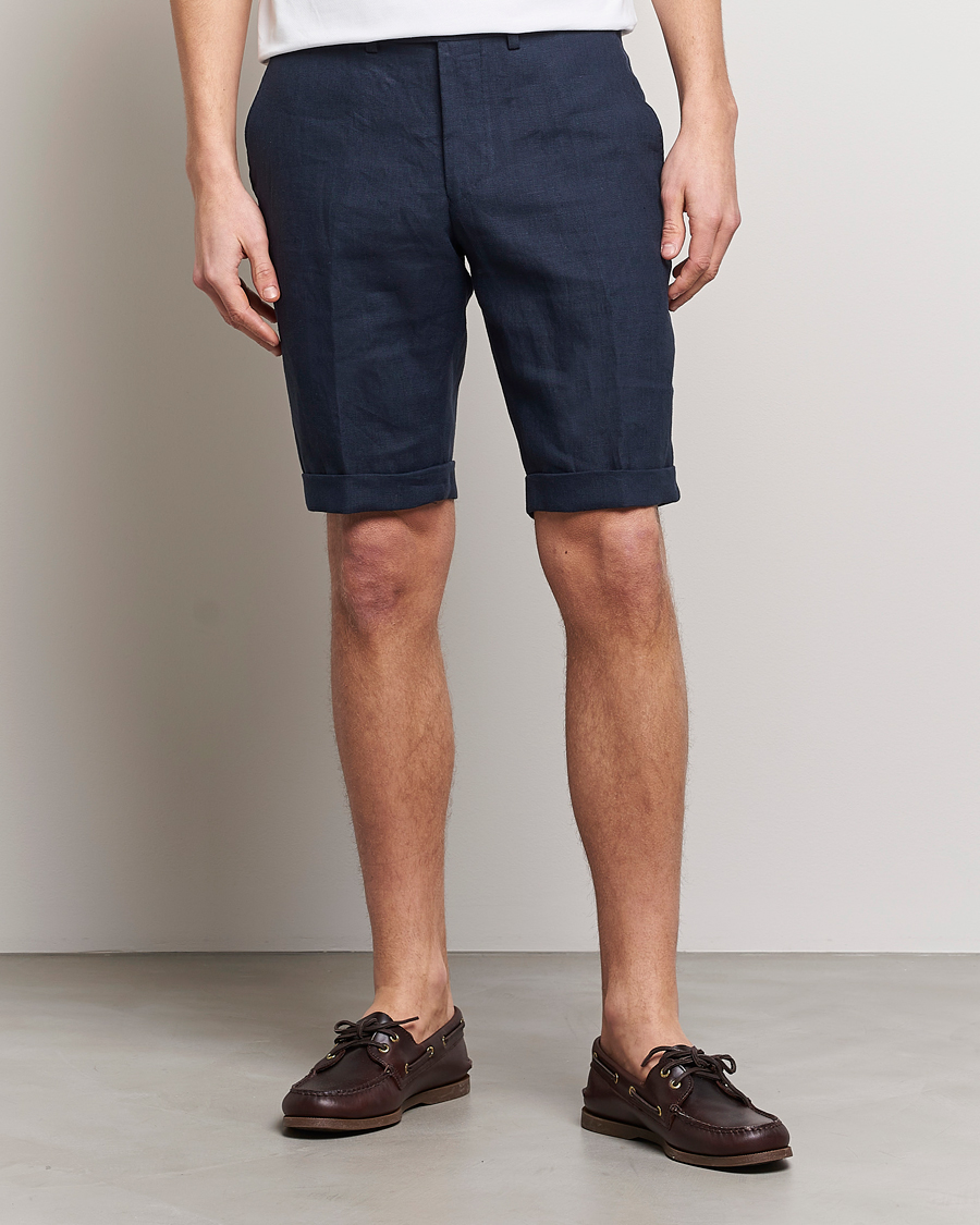 Herr | Shorts | Oscar Jacobson | Declan Linen Shorts Navy