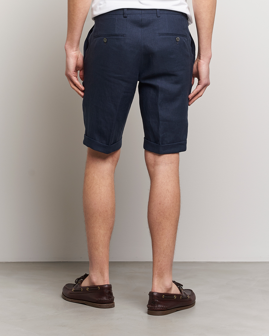 Herr | Shorts | Oscar Jacobson | Declan Linen Shorts Navy