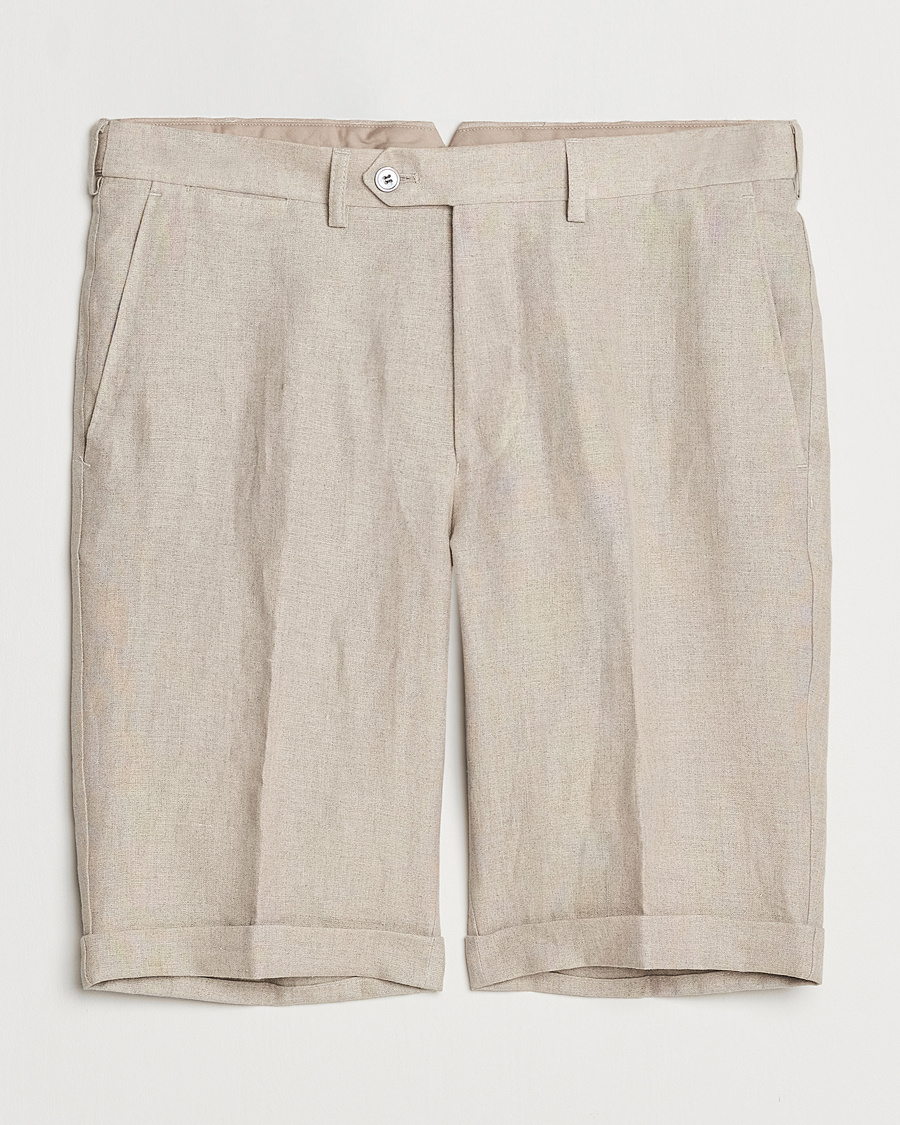 Herr | Shorts | Oscar Jacobson | Declan Linen Shorts Beige