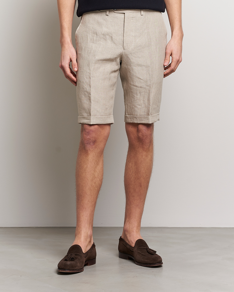 Herr | Oscar Jacobson | Oscar Jacobson | Declan Linen Shorts Beige