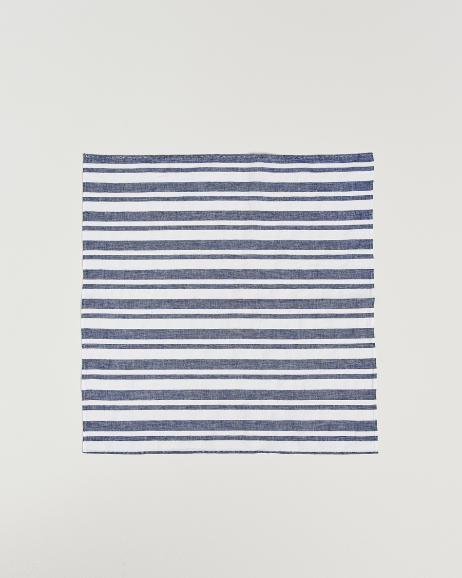 Herr | Oscar Jacobson Riviera Stripe Cotton Bandana White | Oscar Jacobson | Riviera Stripe Cotton Bandana White