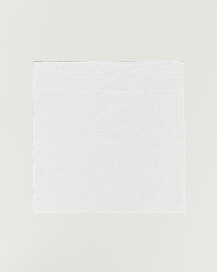 Herr | Oscar Jacobson Cotton Structure Bandana White | Oscar Jacobson | Cotton Structure Bandana White