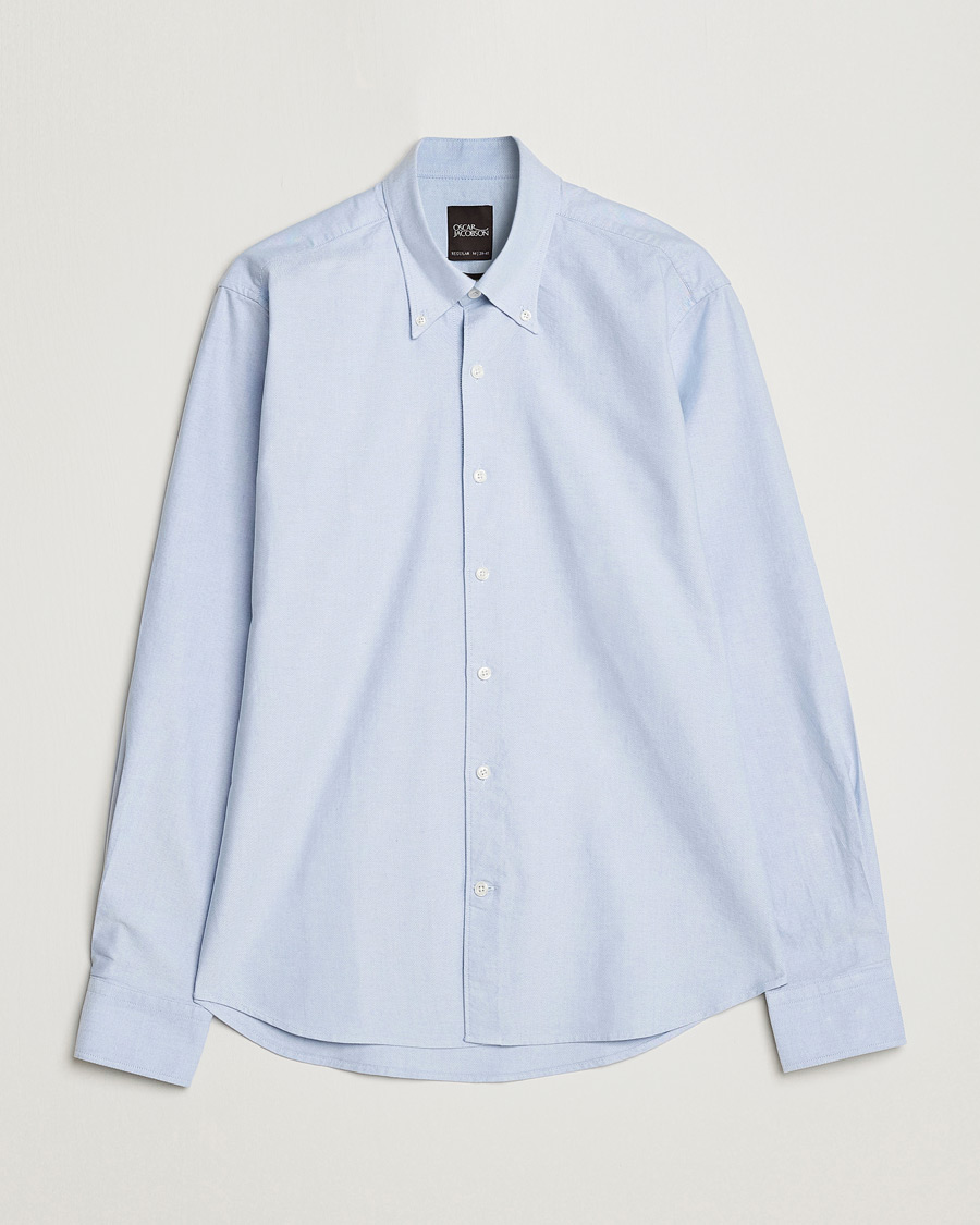 Herr | Skjortor | Oscar Jacobson | Regular Fit Button Down Oxford Shirt Light Blue