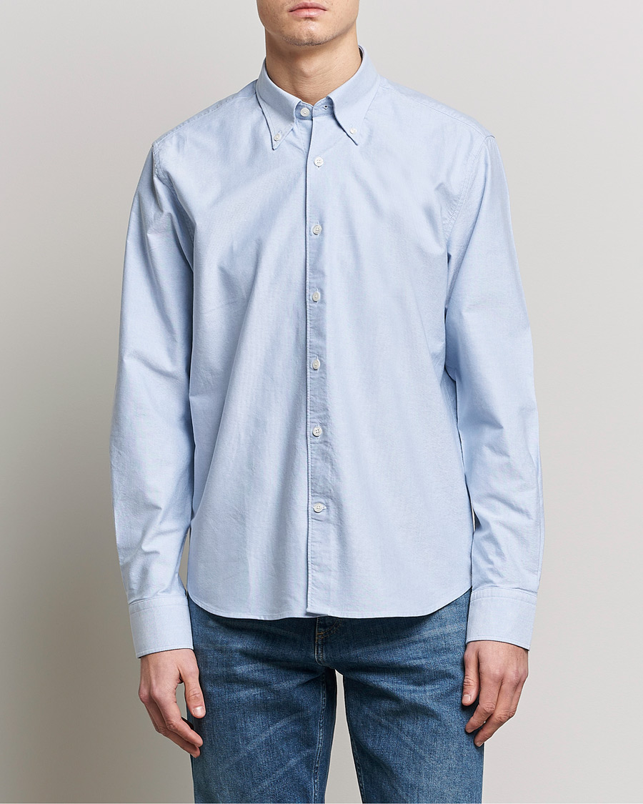 Herr | Skjortor | Oscar Jacobson | Regular Fit Button Down Oxford Shirt Light Blue