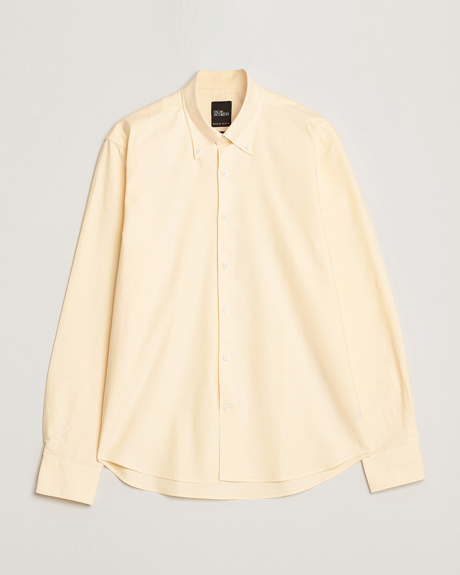 Herr | Skjortor | Oscar Jacobson | Regular Fit Button Down Oxford Shirt Yellow