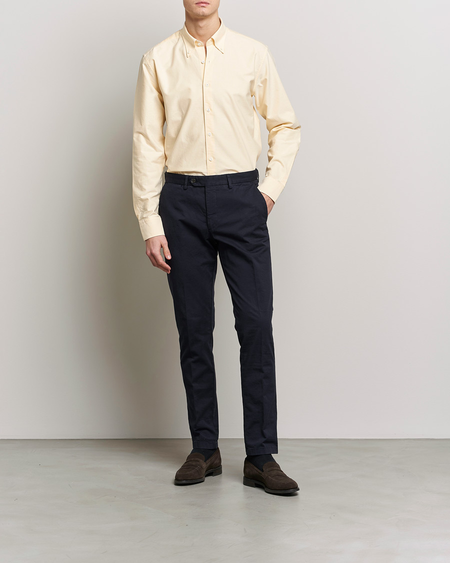 Herr | Skjortor | Oscar Jacobson | Regular Fit Button Down Oxford Shirt Yellow