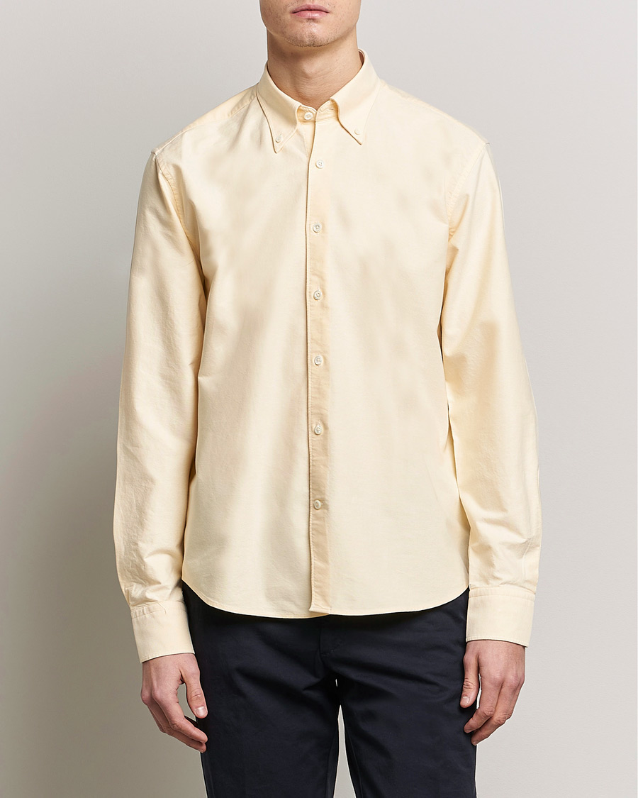 Herr | Skjortor | Oscar Jacobson | Regular Fit Button Down Oxford Shirt Yellow