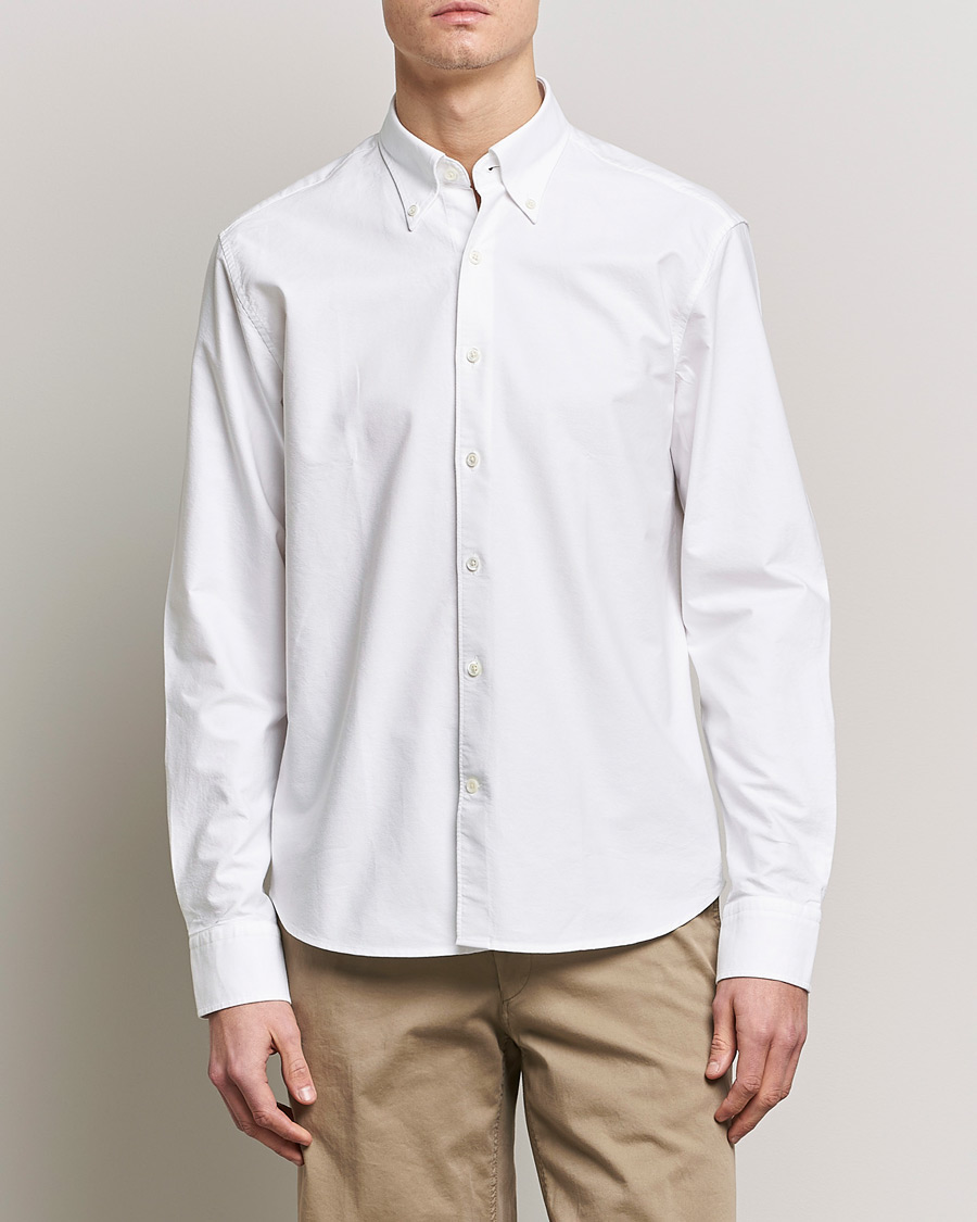 Herr |  | Oscar Jacobson | Regular Fit Button Down Oxford Shirt White