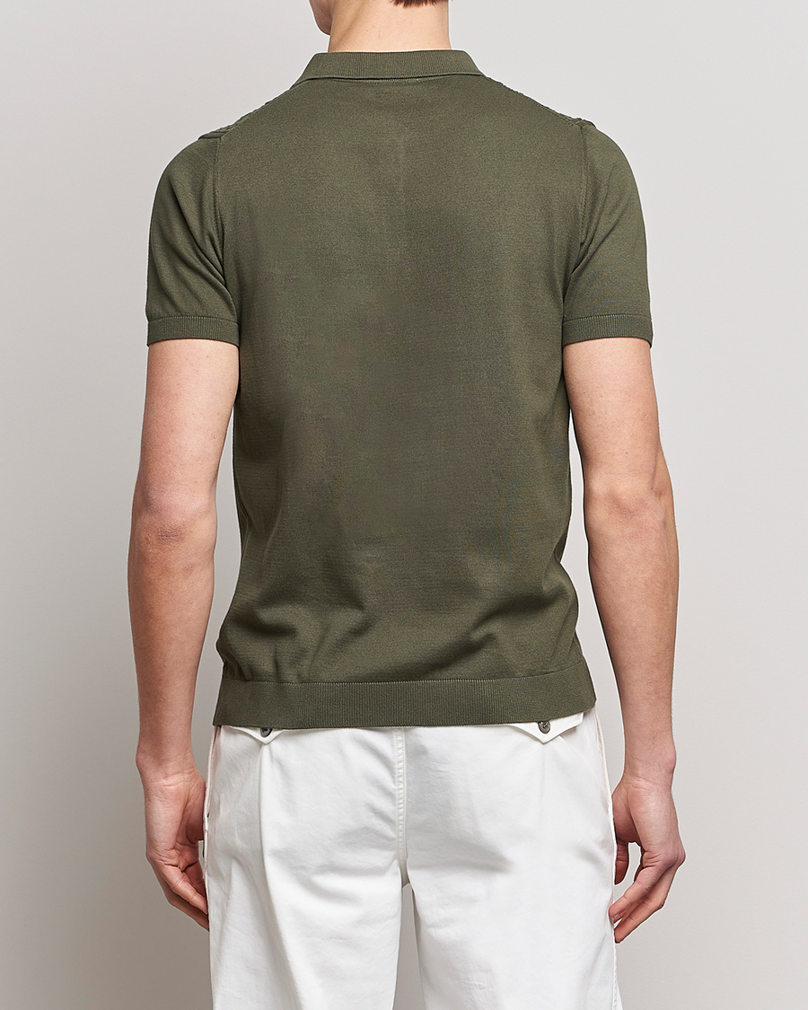 Herr | Pikéer | Oscar Jacobson | Bard Short Sleeve Structured Cotton Polo Olive