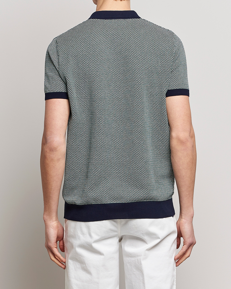 Herr | Pikéer | Oscar Jacobson | Dalius Cotton Woven Structure Cotton Polo Green