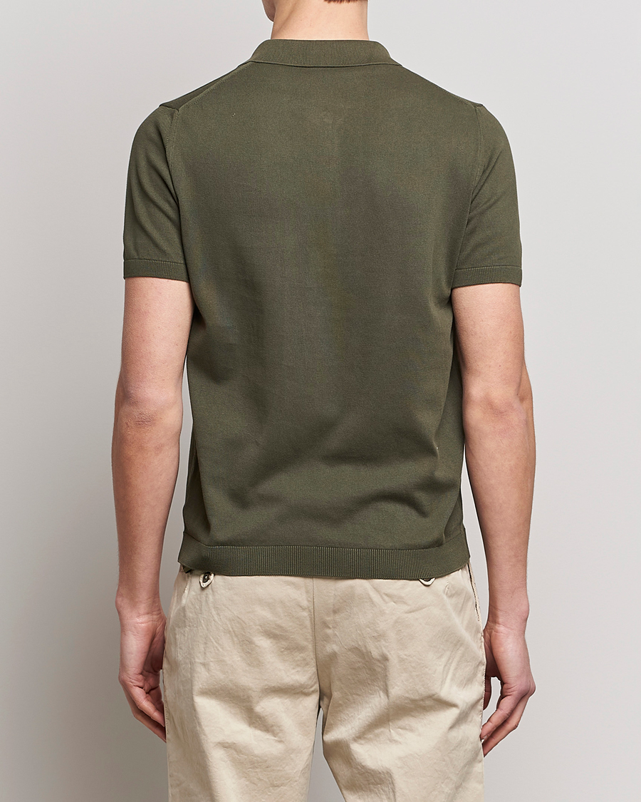 Herr | Pikéer | Oscar Jacobson | Otto Short Sleeve Zip Polo Olive