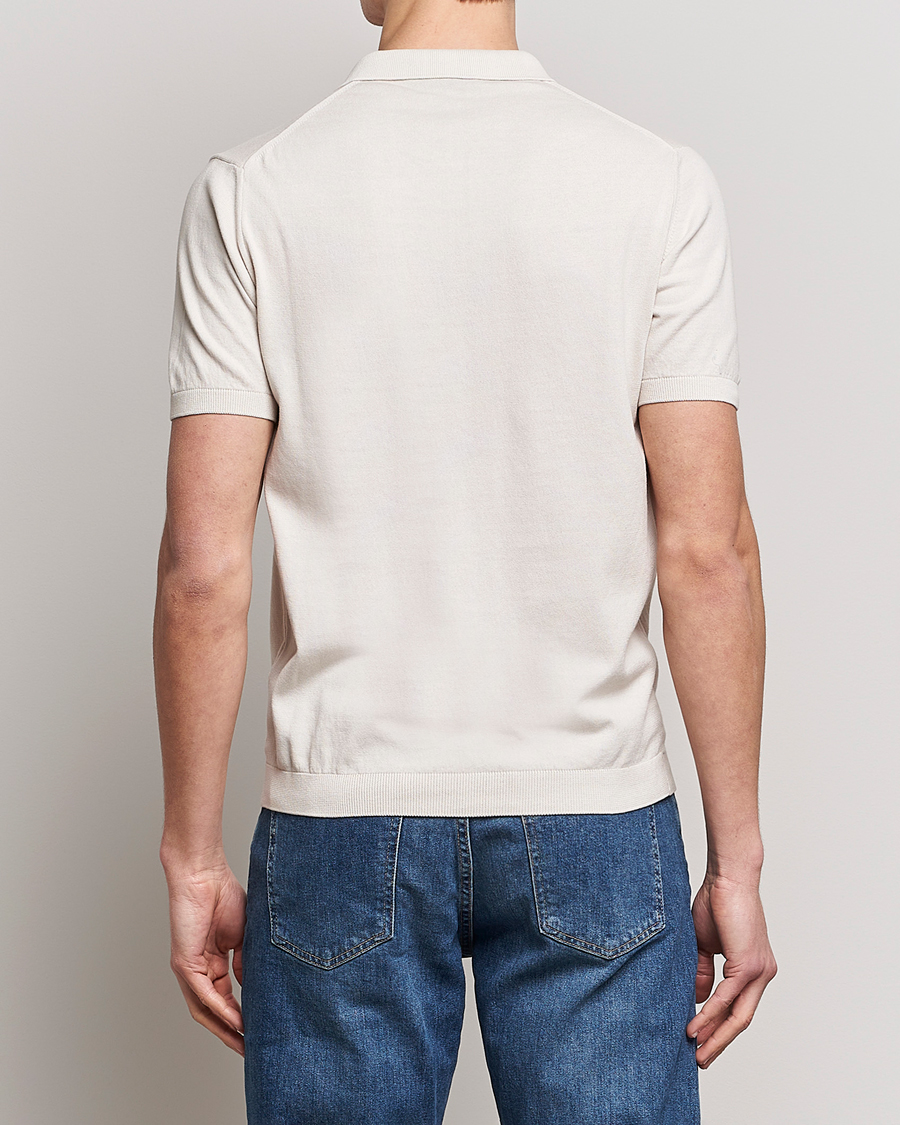 Herr | Pikéer | Oscar Jacobson | Otto Short Sleeve Zip Polo Creme