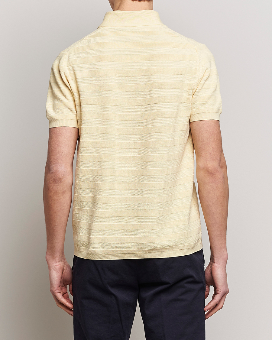 Herr | Pikéer | Oscar Jacobson | Rolle Garment Dye Structured Cotton Polo Yellow