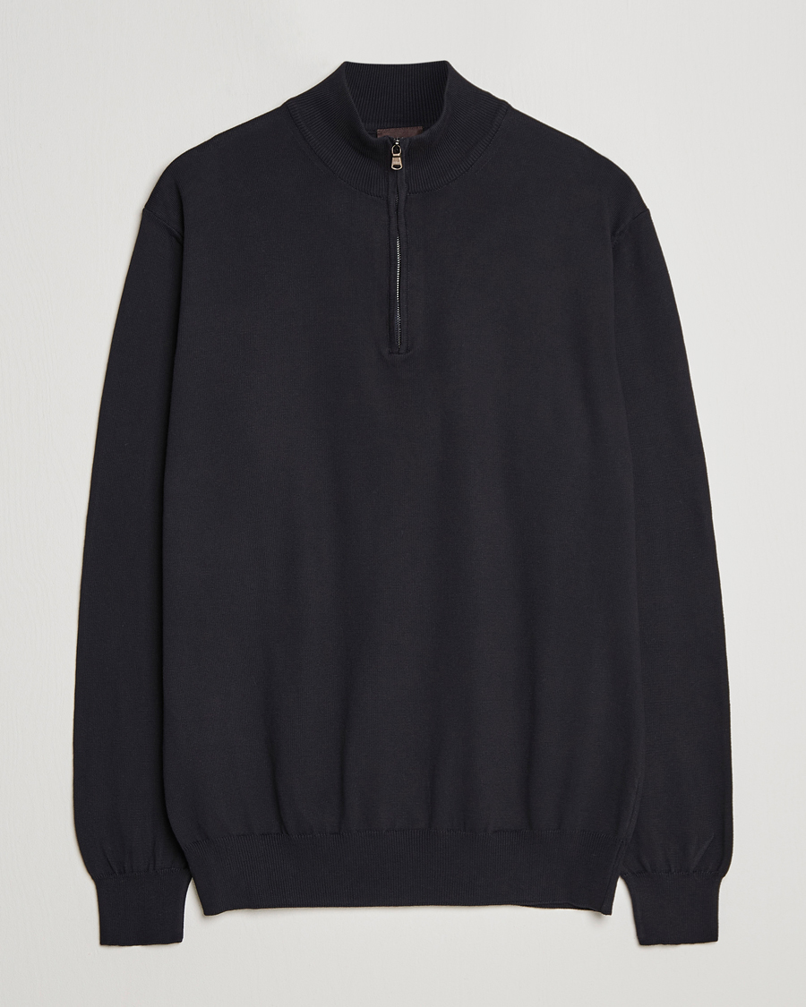 Herr | Tröjor | Oscar Jacobson | Pat Cotton Half Zip Navy