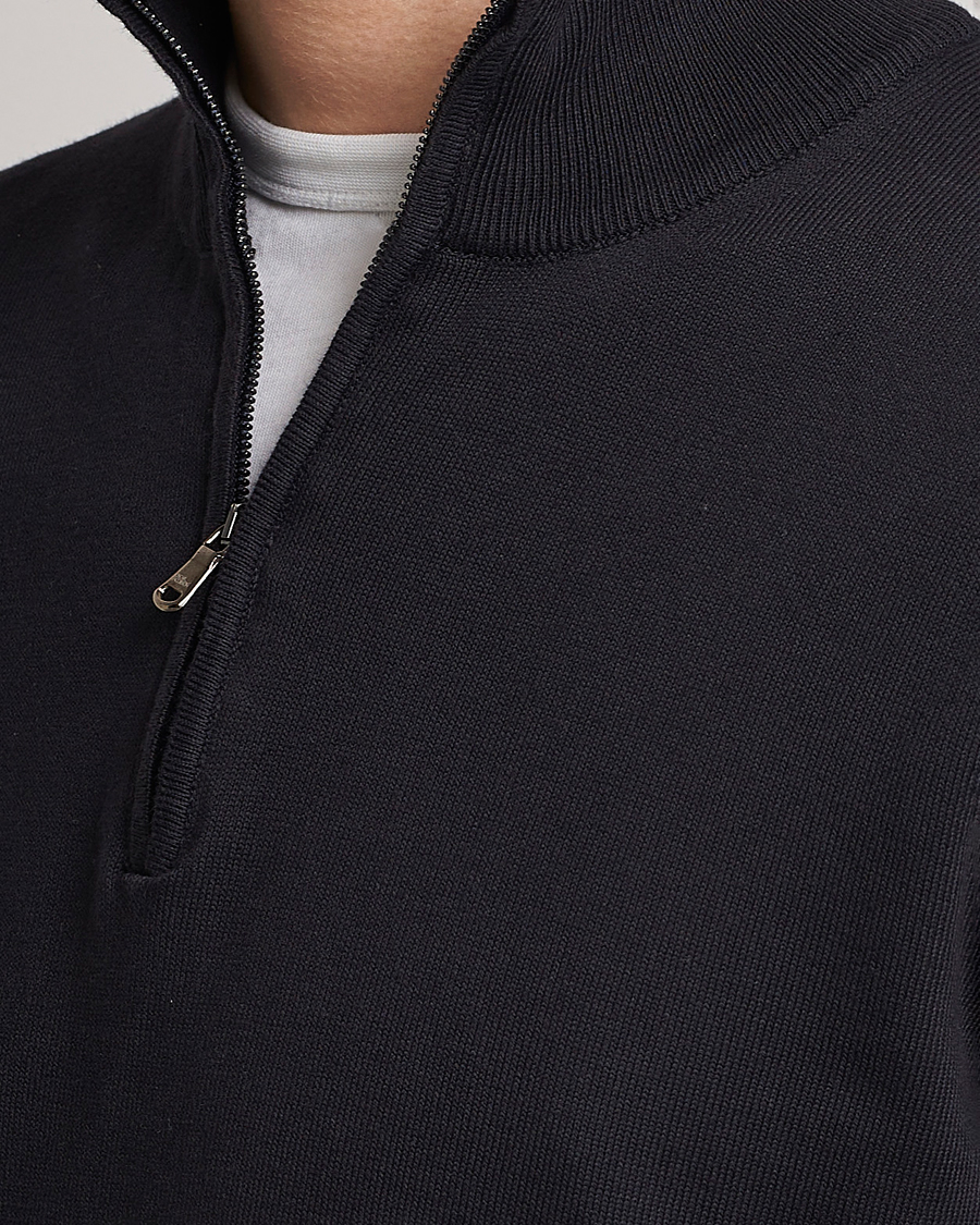 Herr | Tröjor | Oscar Jacobson | Pat Cotton Half Zip Navy