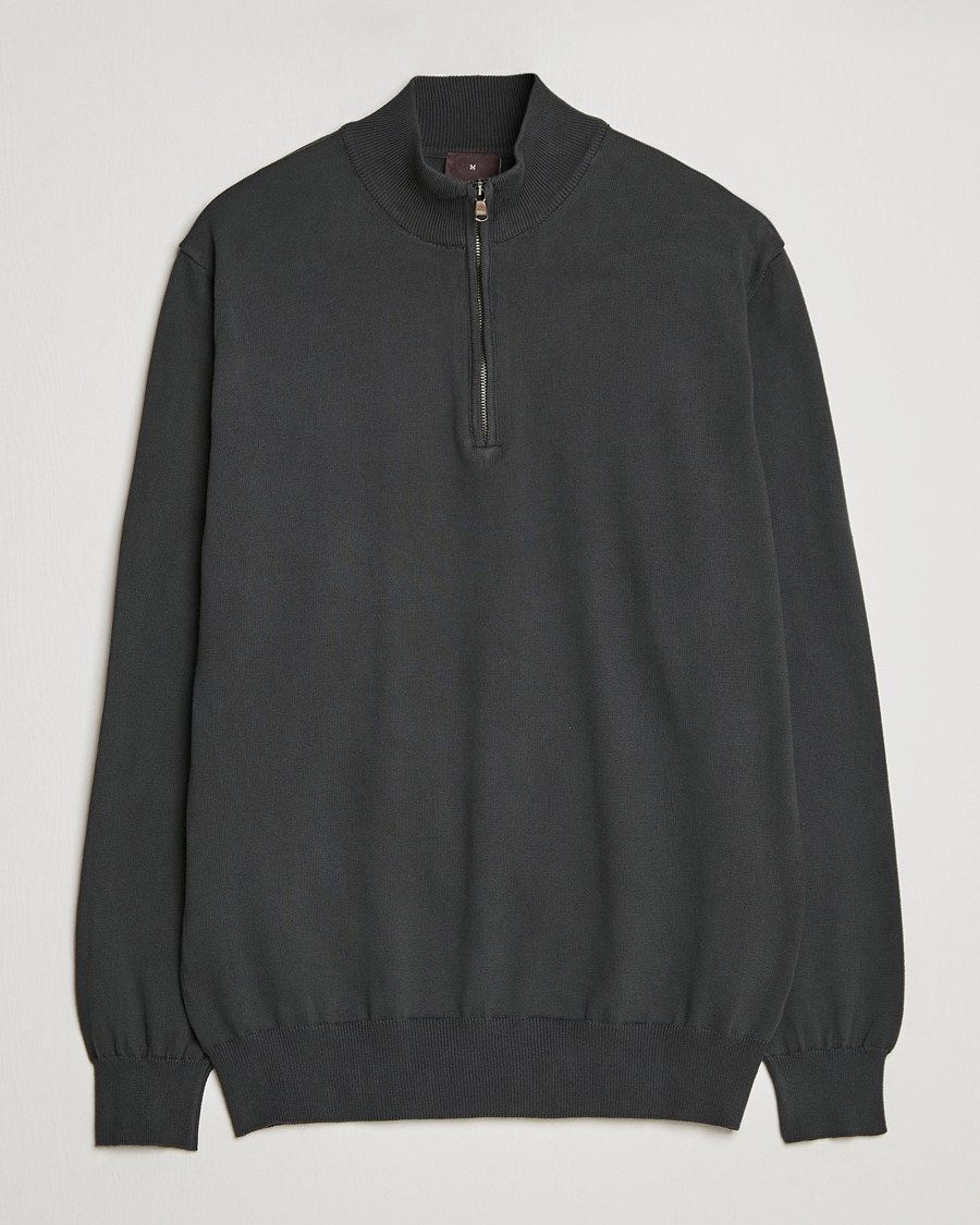 Herr | Tröjor | Oscar Jacobson | Pat Cotton Half Zip Green