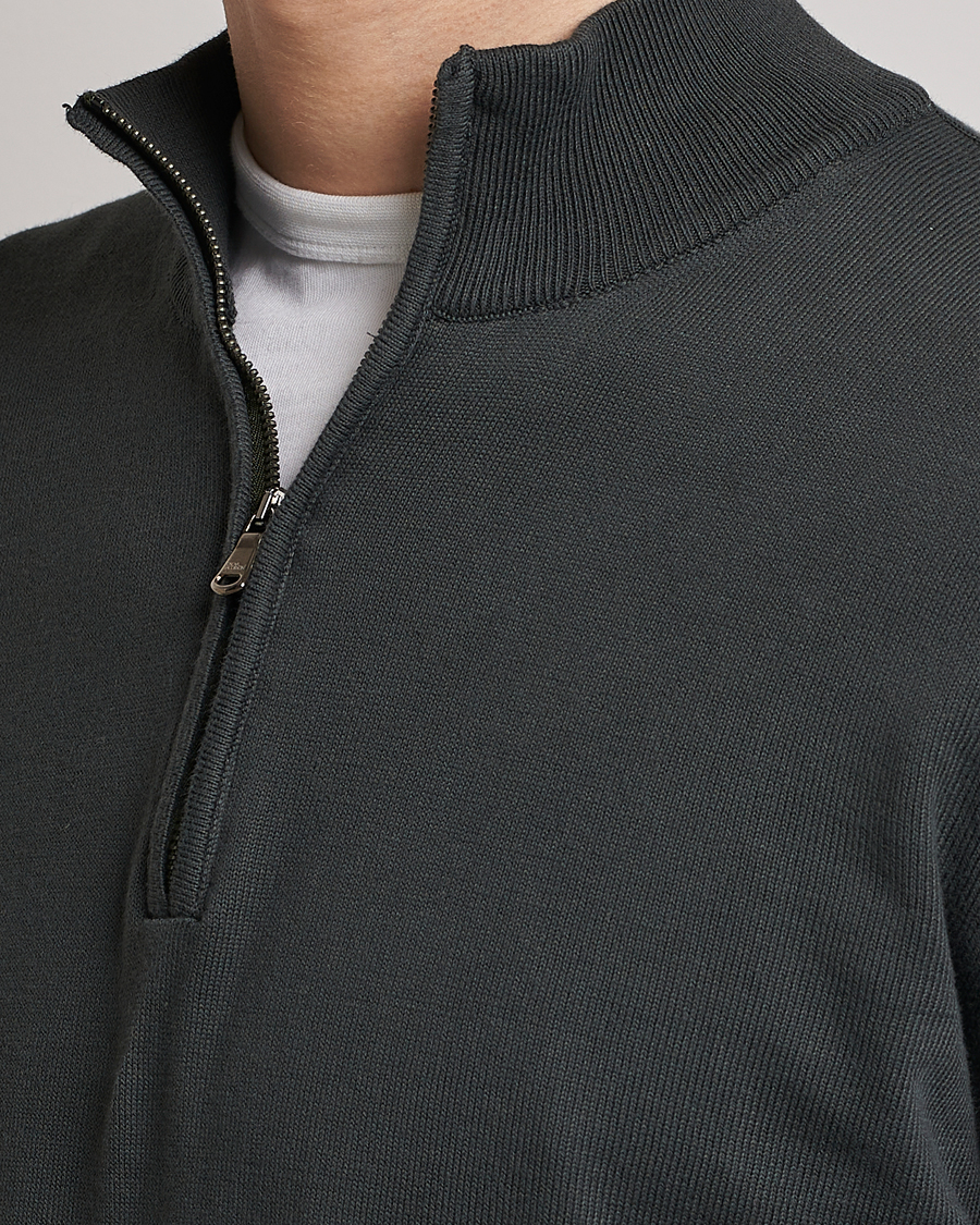 Herr | Tröjor | Oscar Jacobson | Pat Cotton Half Zip Green