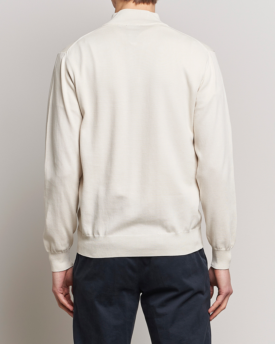 Herr | Tröjor | Oscar Jacobson | Pat Cotton Half Zip Off White