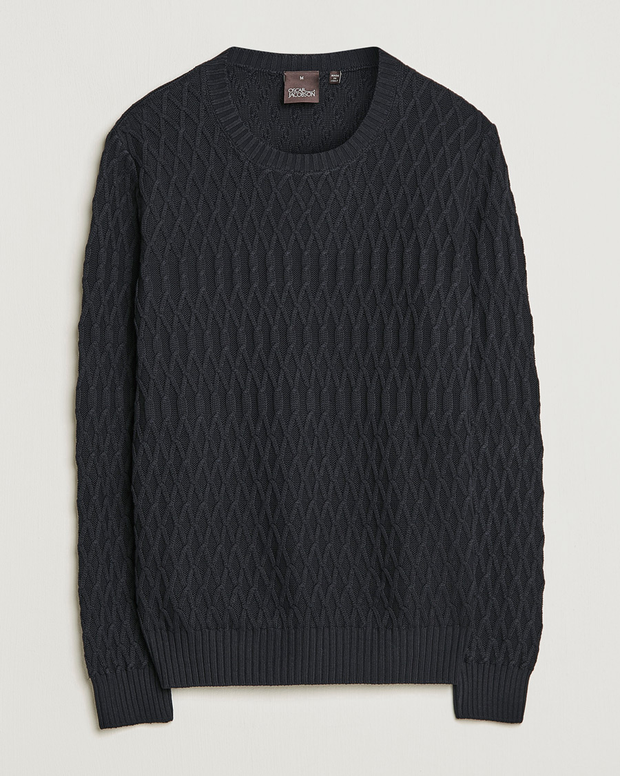 Herr | Tröjor | Oscar Jacobson | Cotton Fisherman Sweatshirt Navy