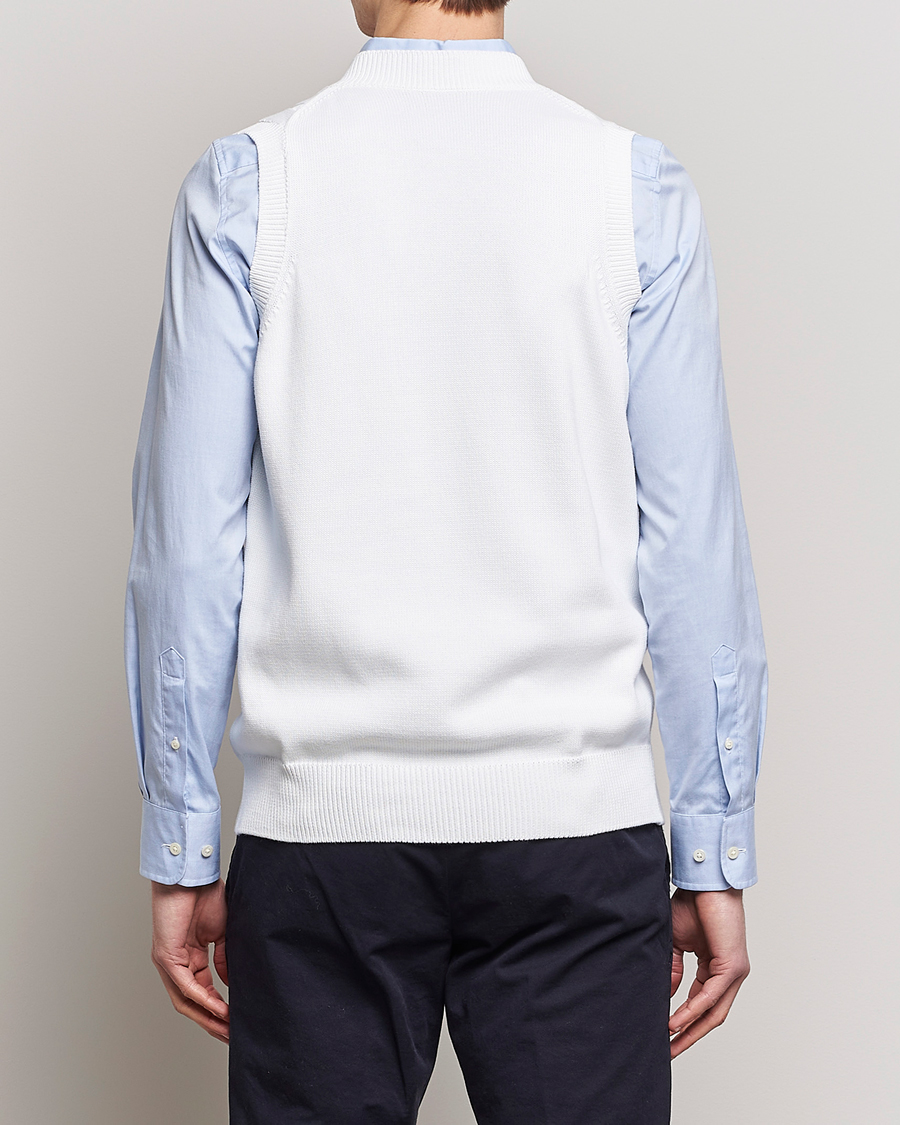 Herr | Tröjor | Oscar Jacobson | Lucas Cable Knitted Vest White