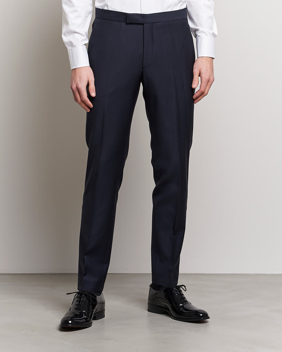 Herr | Black Tie | Oscar Jacobson | Denz Tuxedo Trousers Navy