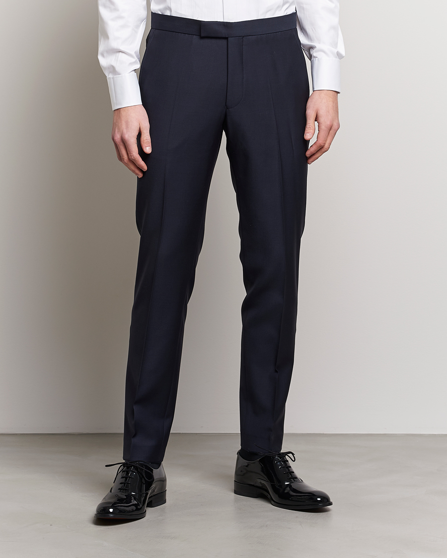 Herr | Byxor | Oscar Jacobson | Denz Tuxedo Trousers Navy