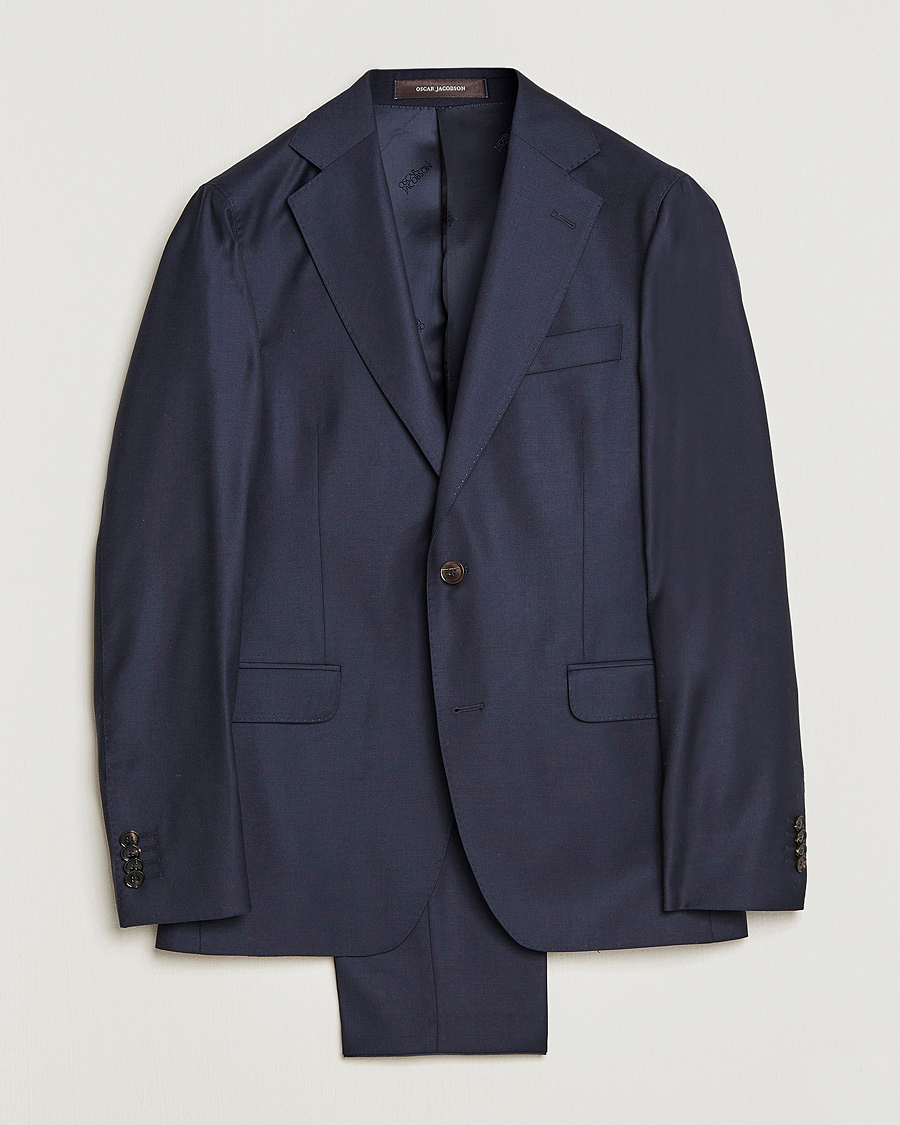 Herr | Kostymer | Oscar Jacobson | Ego Loro Piana Zelander Merino Wool Suit Navy