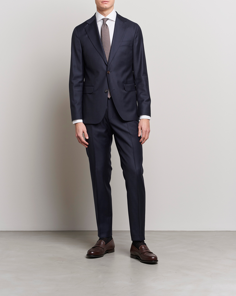 Herr | Oscar Jacobson | Oscar Jacobson | Ego Loro Piana Zelander Merino Wool Suit Navy