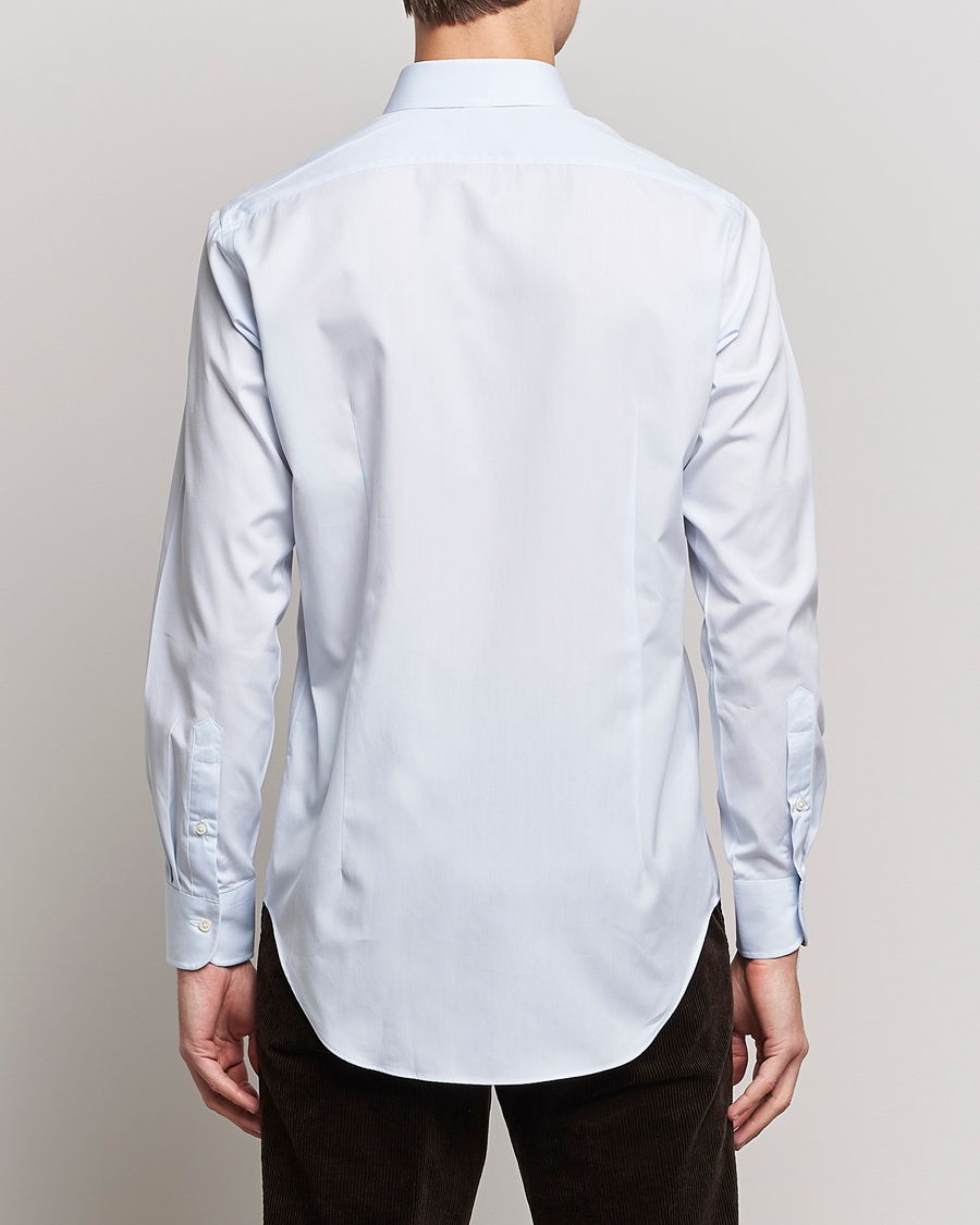 Herr | Skjortor | Kamakura Shirts | Slim Fit Broadcloth Shirt Light Blue