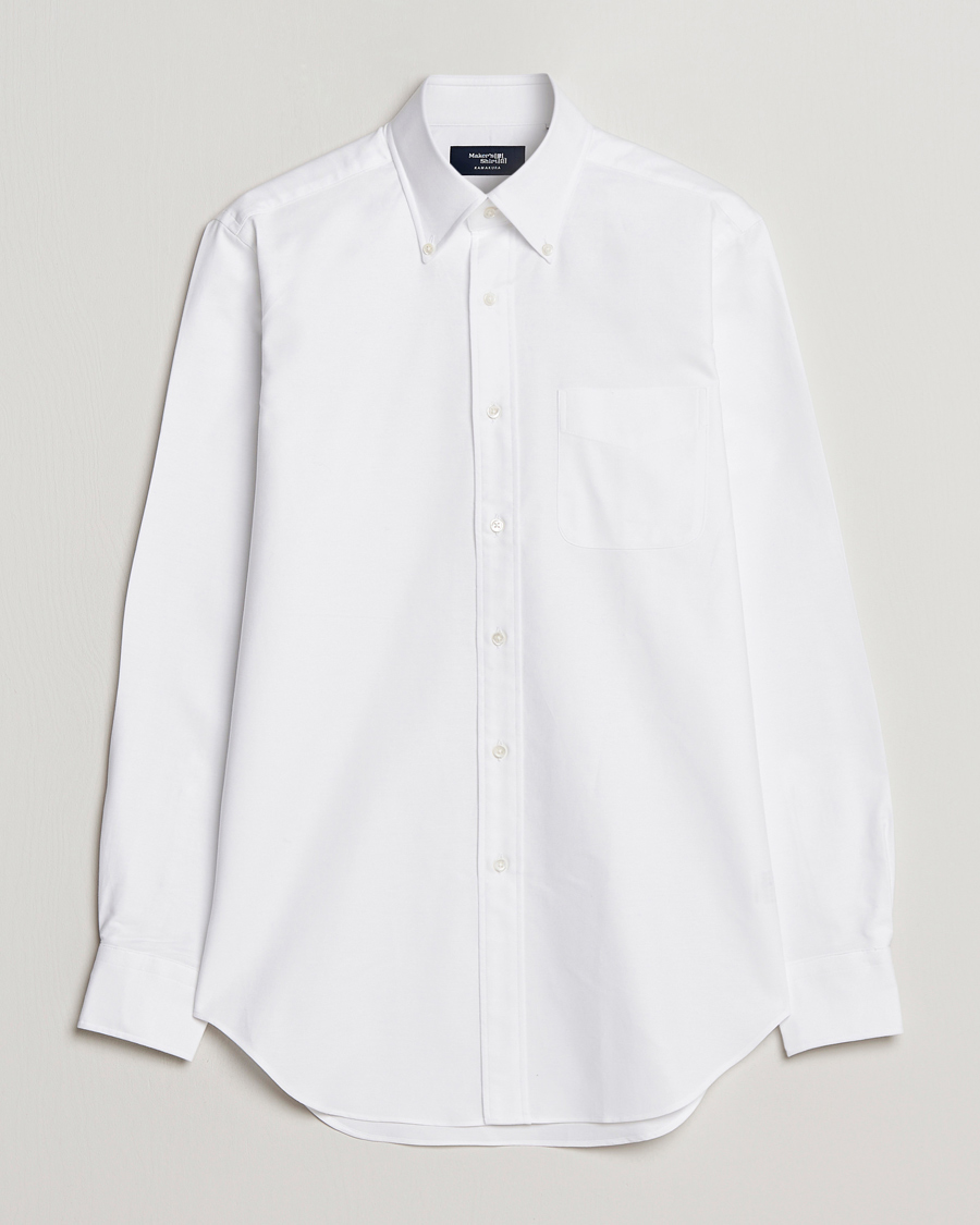 Herr | Skjortor | Kamakura Shirts | Slim Fit Oxford BD Shirt White