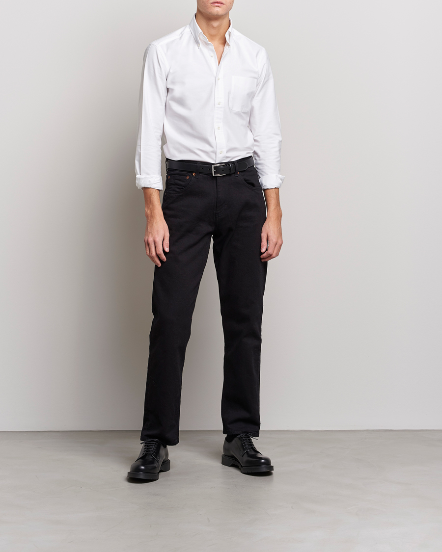 Herr | Skjortor | Kamakura Shirts | Slim Fit Oxford BD Shirt White