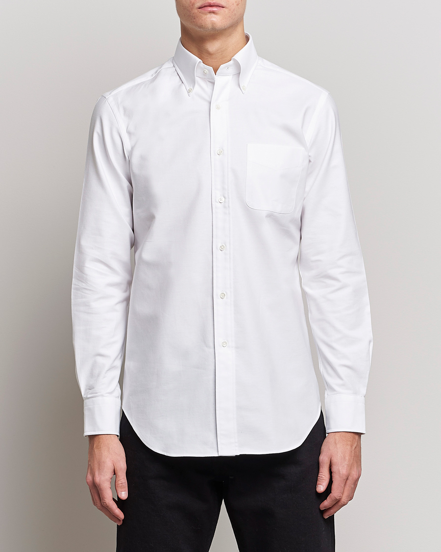 Herr | Oxfordskjortor | Kamakura Shirts | Slim Fit Oxford BD Shirt White