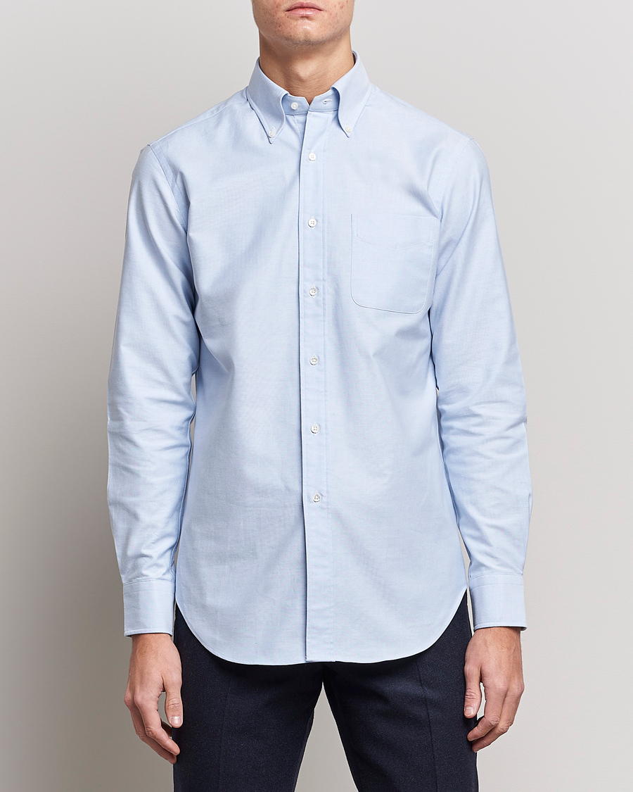 Herr | Kläder | Kamakura Shirts | Slim Fit Oxford BD Shirt Light Blue