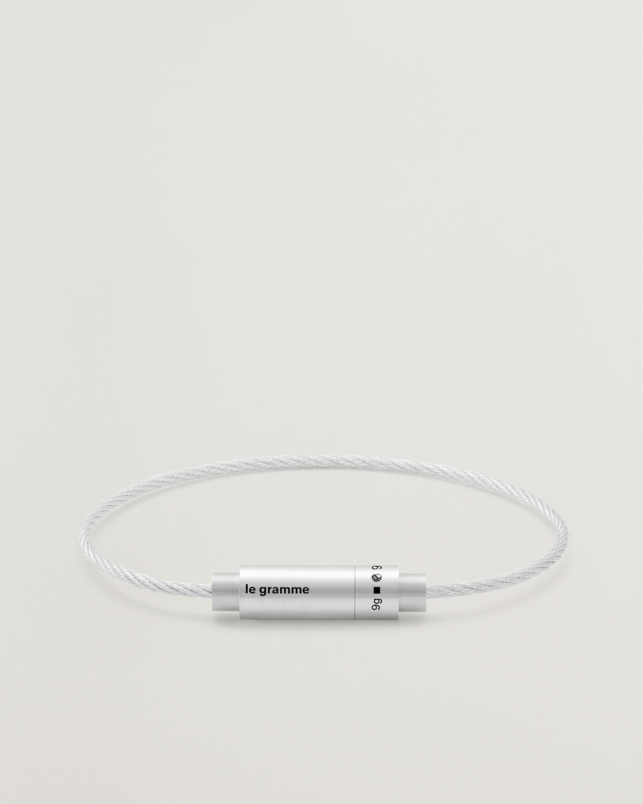 Herr | LE GRAMME Triptych Cable Bracelet Brushed Sterling Silver 9g | LE GRAMME | Triptych Cable Bracelet Brushed Sterling Silver 9g