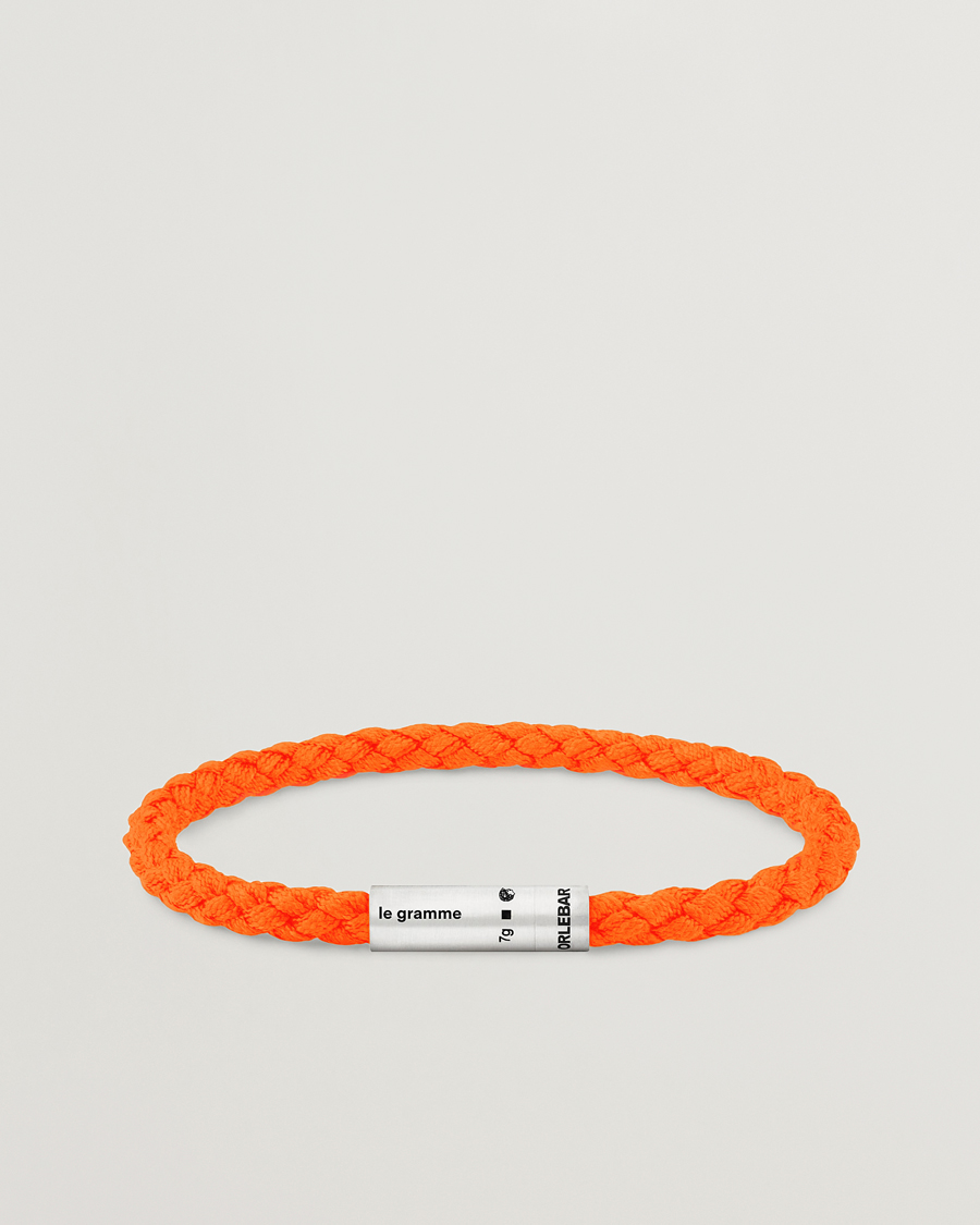 Herr | LE GRAMME X Orlebar Brown Nato Bracelet Orange/Sterling Silver | LE GRAMME | X Orlebar Brown Nato Bracelet Orange/Sterling Silver