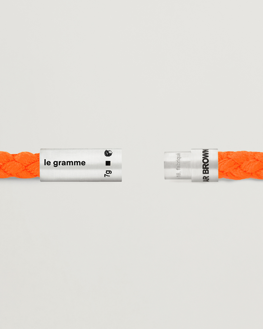 Herr | LE GRAMME X Orlebar Brown Nato Bracelet Orange/Sterling Silver | LE GRAMME | X Orlebar Brown Nato Bracelet Orange/Sterling Silver