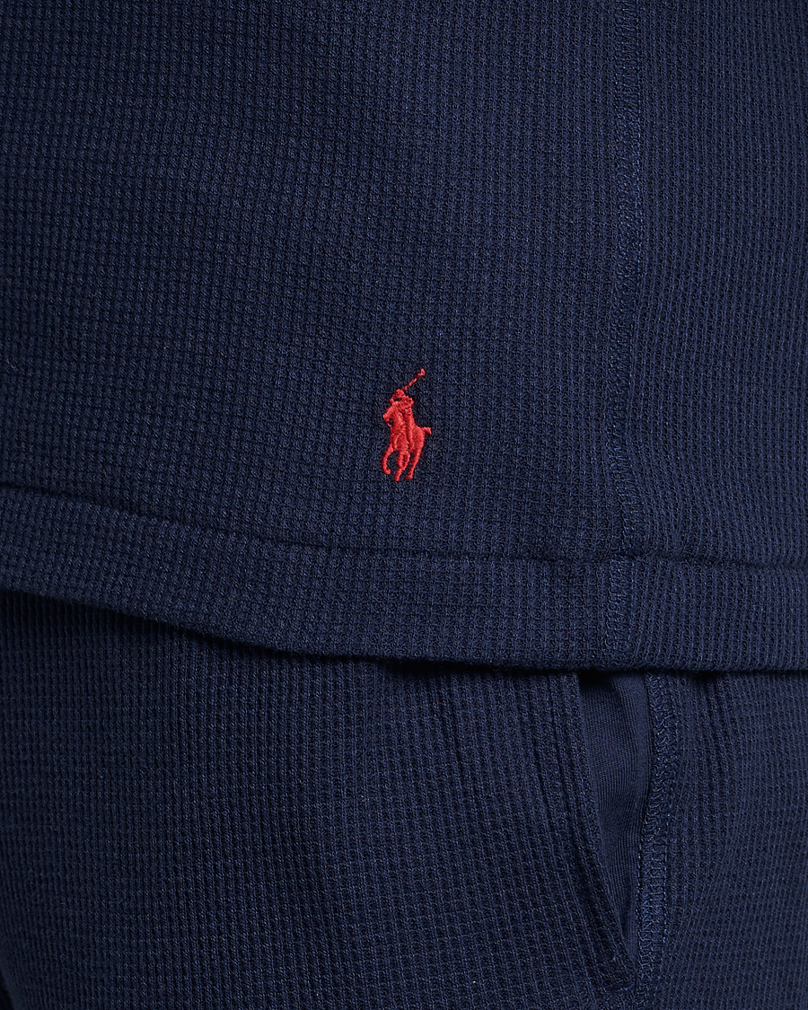 Herr | T-Shirts | Polo Ralph Lauren | Waffle Long Sleeve Crew Neck Cruise Navy