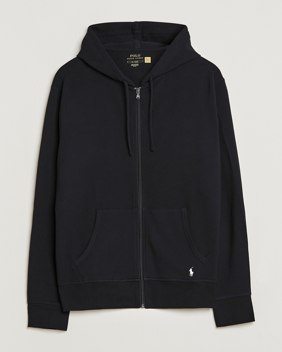 Herr | Tröjor | Polo Ralph Lauren | Cotton Jersey Long Sleeve Hoodie Polo Black