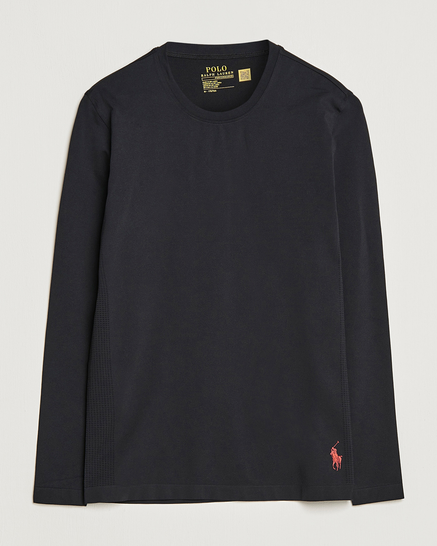 Herr | T-Shirts | Polo Ralph Lauren | Performance Seamless Long Sleeve Tee Polo Black