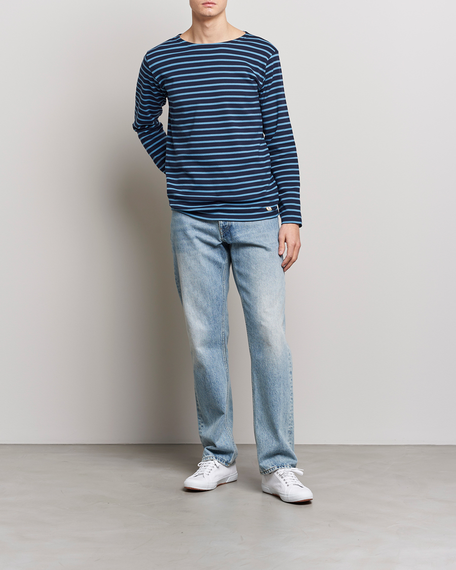Herr | T-Shirts | Armor-lux | Houat Héritage Stripe Longsleeve T-shirt Marine Deep/St Lo