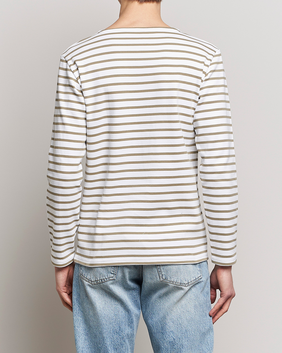 Herr | T-Shirts | Armor-lux | Houat Héritage Stripe Longsleeve T-shirt Blanc/Argile
