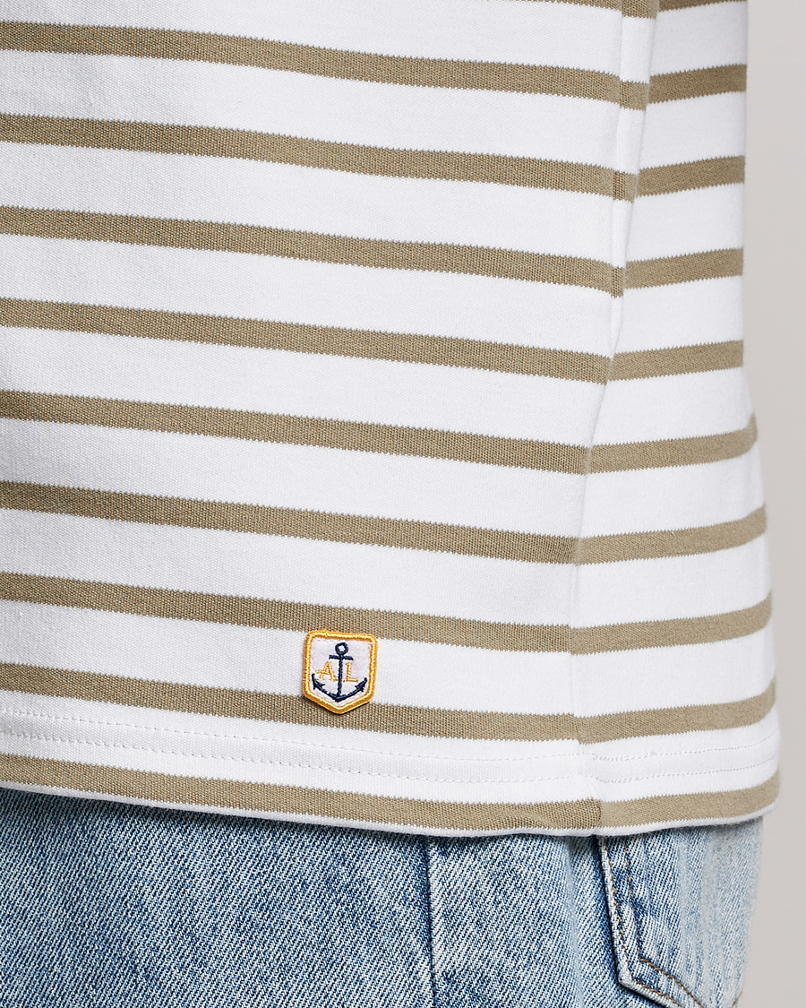 Herr | T-Shirts | Armor-lux | Houat Héritage Stripe Longsleeve T-shirt Blanc/Argile