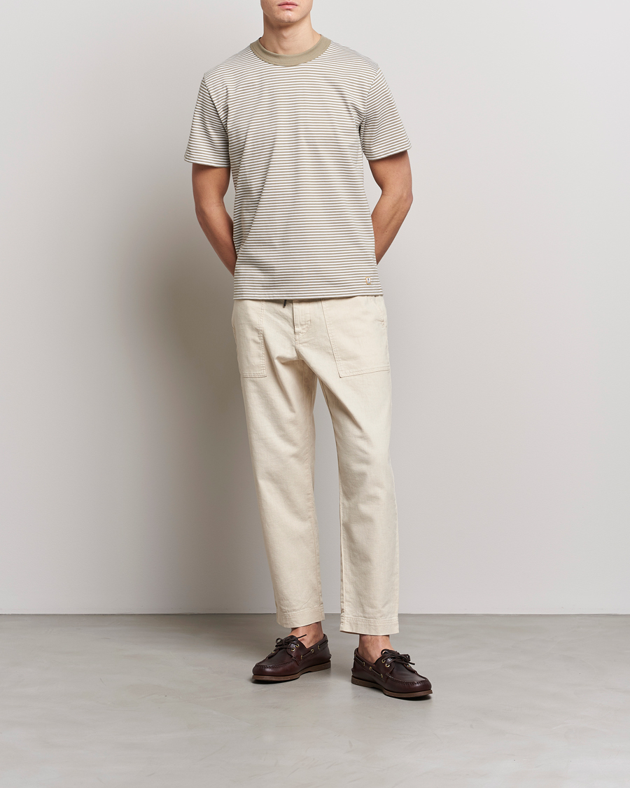 Herr | T-Shirts | Armor-lux | Héritage Stripe T-Shirt Blanc/Argile