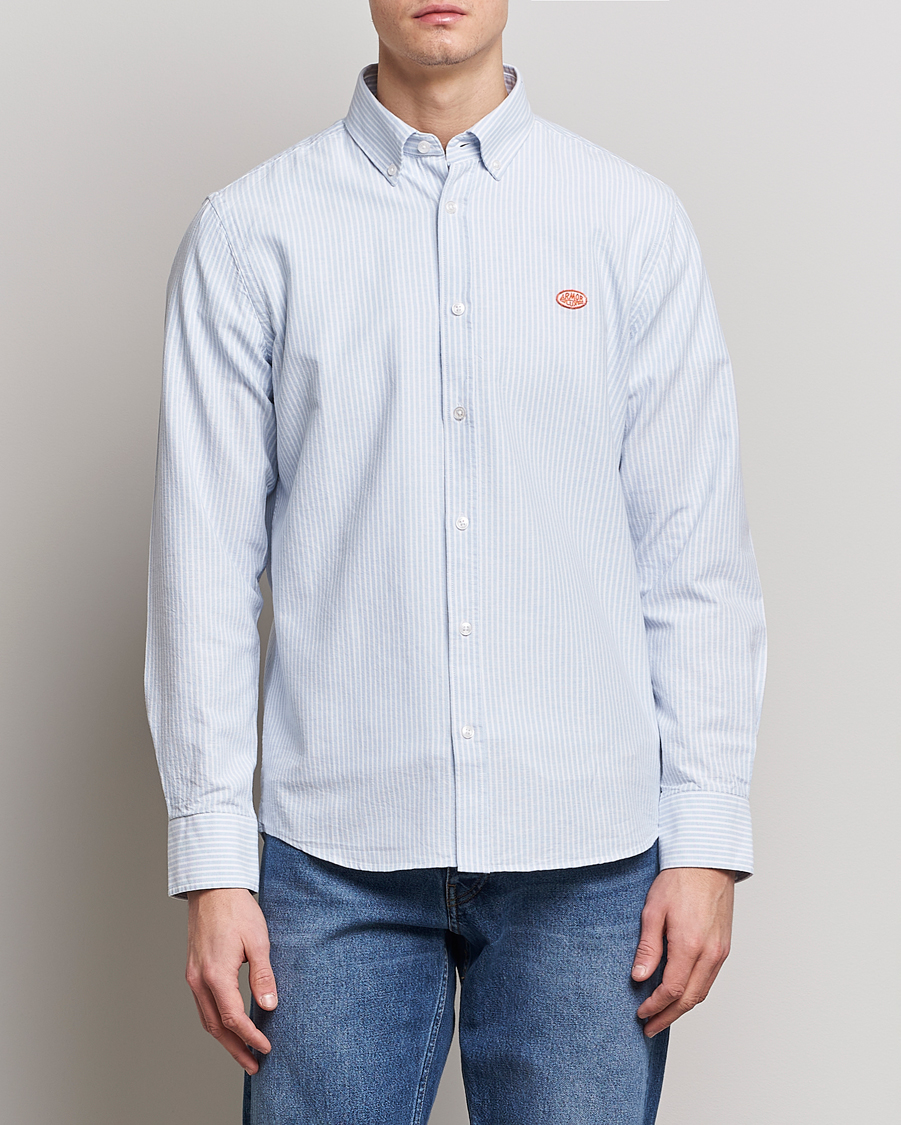 Herr | Skjortor | Armor-lux | Chemise Oxford Shirt Blue/Milk