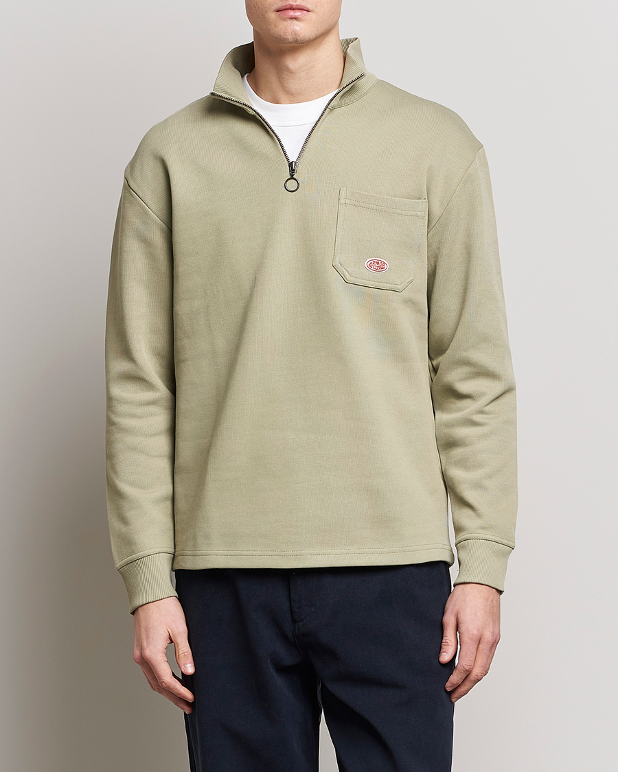 Herr | Tröjor | Armor-lux | Camionneur Cotton Half Zip Sweater Argile