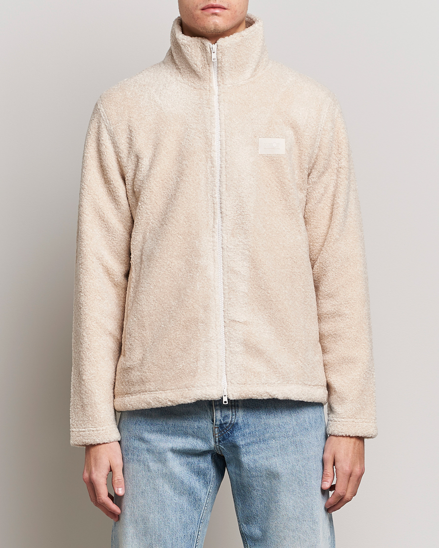 Herr | Fleecetröjor | NN07 | Nil Pile Full Zip Jacket Ecru